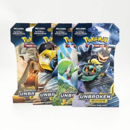 Pokemon Unbroken Bonds Sleeved Booster Pack artset (4 pakker med ulikt motiv på pakken) 
